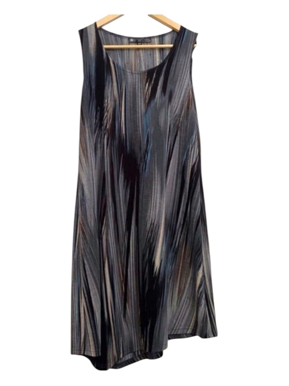 Flying 7 Montreal Dress M Quebec Made Asymmetric Abstract Wrinkle Resistant Trav